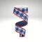 Striped Check Gingham Edge Ribbon Blue White Red Wired | 1.5x10yd-RGA1798A1